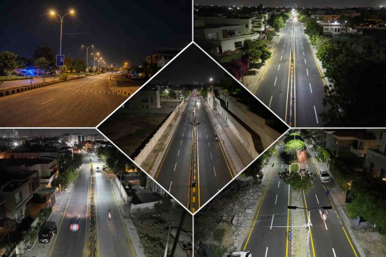 street lights many roads